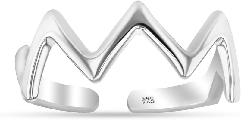 LeCalla 925 Sterling Silver Minimalist Toe Rings Set Simple Open Adjustable Toe-Rings for Women - Image 4